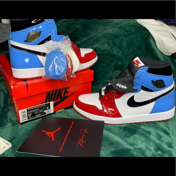 Jordan Other - Nike Air Jordan 1 High Fearless Men’s size 9.5 OG retro blue red